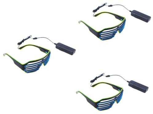 SOIMISS 3stücke Glow Partybrille Leuchtende Sonnenbrille Für Karneval Halloween Geburtstagsfeiern Für Erwachsene Mit -lichteffekt Als Partygeschenk