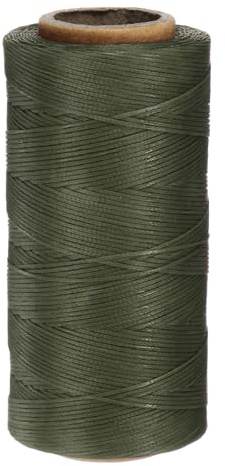 QUARKZMAN 150D 0,8 mm vaxad tråd 284 meter polyester läder sömnad snöre vaxad tråd i läder för sömnad läder bindning hantverk mörkgrön