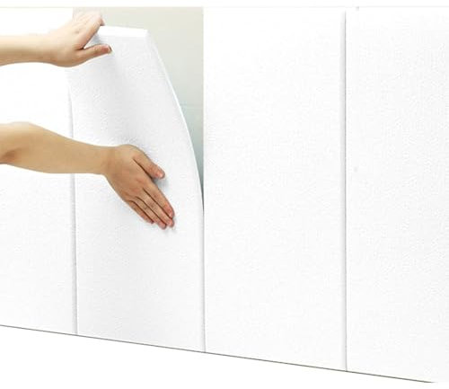 HLTQL Cuscino da Parete Letto、Adesivi da Parete 3D Anti-Collisione、Pannelli Decorativi per Pareti Camera da Letto Imbottiti、Pannelli Morbidi da Parete(#White)