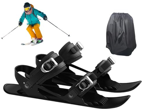 Raquetas de nieve para hombre,raquetas de nieve para mujer,Patines de nieve cortos | Accesorio de esquí antideslizante con bolsa de transporte, esquís cortos ajustables multifuncionales para hombres y