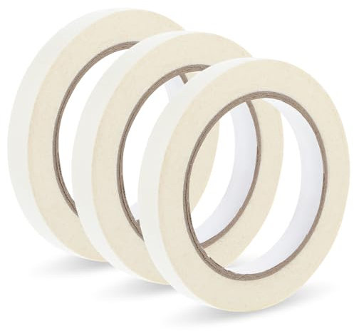 Sibba Lot De 3 Rubans Adhésifs Blancs Pour Artiste Pour Dessin Peinture À L'aquarelle Encadrement Toile 1,5 Cm De Large 50 M De Long
