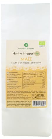 PLANETA HUERTO | Harina de Maíz Eco 800 g – Rica en Nutrientes, Ideal para Panes y Bizcochos