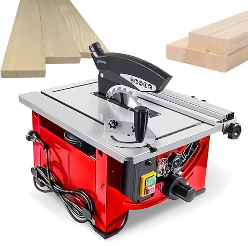 2900W 8.25'' Portable Table Saw, Sliding Woodworking Table Saw, Portable Cutting Saw Table Lightweight Worktable with Heavy-Duty Load Capacity, Adjustable Cut Depth and Angle, for DIY,52 x 40cm