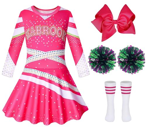HaoVrisn Costume de pom-pom girl pour enfant fille - Costume de carnaval pour enfant (140 cm)