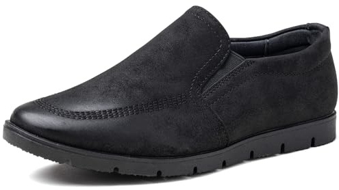 WK Slipper für Jungen | Abendschuhe | Formelle Schuhe mit Lederinnensohle | Kommunionschuhe | Hochzeitsschuhe | Mokassins | Oxford (Schwarz, EU Schuhgrößensystem, Jugendliche, Numerisch, M, 37)
