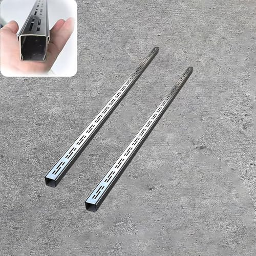 Canaletta Scolo Acqua Piovana System di Drenaggio a Trincea Largo 5 Cm in Acciaio Inox, Tubo di Drenaggio Canale di Drenaggio Stretto con Griglia Metallica, Kit di Drenaggio a Trincea per Grondaie da