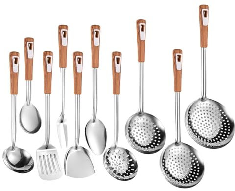 10pcs Multifauntal 201 Acciaio Acciaio Castlery Utensili Da Cucina Cazzuola Servire Cucchiaio Per Cucina Cucina