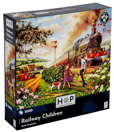 The House of Puzzles Eisenbahn Kinder Puzzle - 1000 Teile Puzzles für Erwachsene, Künstler illustriert, malerische Landschaft, Deluxe-Puzzle-Geschenke