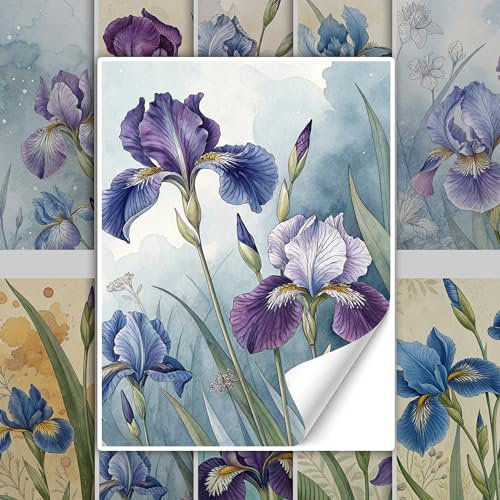 GRAZDesign Fliesenaufkleber Blumen Bad und Küche, Iris Motive in vielen Größen und Farben - 20x25cm / 20 Stück