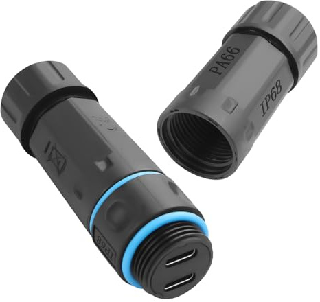 QIANRENON Adaptador doble USB 3.1 C impermeable para exteriores, 10 Gbps, 2 USB tipo C hembra a 2 hembra, conector de carga de datos sellado, protección sellada IP68, 20V5A M20, para expansión 2 USB C