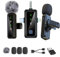 kinmaizi Micrófono de solapa inalámbrico 3 en 1 para iPhone, Android y iPad, ideal para grabación de video, streaming, entrevistas, vlogs, TikTok y YouTube.