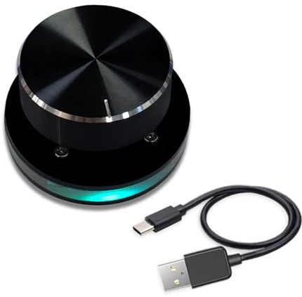 Zkydhbd Régulateur de volume d'ordinateur personnalisable avec fil USB, contrôleur de son ARGB rétroéclairé pour PC stations de travail multi-appareils