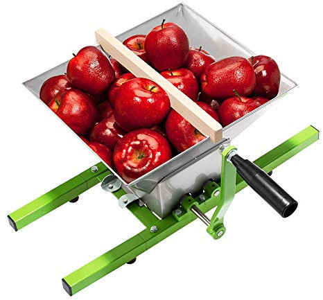 VANCHEMO Exprimidor de frutas manual de 7 litros, exprimidor de frutas de roble, exprimidor de vino, con mango y paño de prensa, exprimidor de manzanas, triturador para frutas