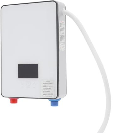 JAYEUW Chauffe-eau électrique instantané 6500 W avec douchette - Petit chauffe-eau instantané IPX24 - Affichage numérique de la température LED de 30 à 55 °C - Réglable - Pour salle de bain, salon de