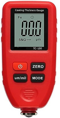Spessimetro Vernice, TC100 Misuratore di spessore del rivestimento di vernice for auto Misuratore di spessore del film di vernice for auto Strumento di misurazione della vernice nero(Red-TC100)