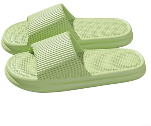 Ciabatte da bagno con suola antiscivolo in EVA e design a drenaggio rapido, sandali leggeri per la casa, adatti per piscina, palestra, spa, per coppie (36-37 verde)