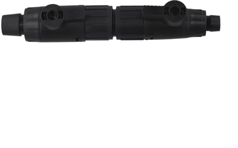 Risveglio Conector de liberación rápida para manguera de acuario con construcción de plástico y válvula de cierre sin complicaciones, limpieza del filtro, negro (12-16 mm)
