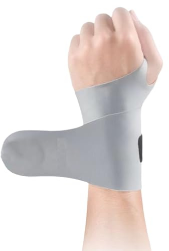 Ounfhtrttk Protector de Muñeca Ajustable Gris para Hombres y Mujeres para Esguinces de Muñeca, Muñequeras y Dolor de la Vaina del Tendón