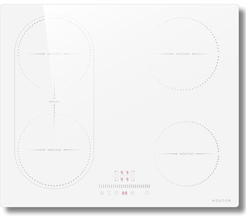 NOXTON Plaque Induction avec Prise, Plaque de Cuisson Electrique 4 Feux