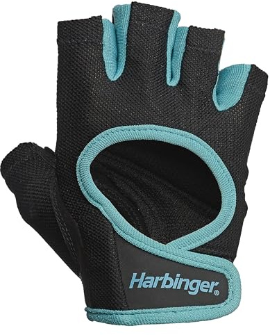 Harbinger Power Fitness Handschuh Damen, Gewichtheber Handschuhe, Waschmaschinengeeignet, Blau, M