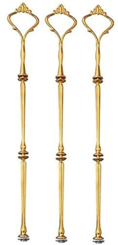 Zosenda - Soporte para tartas de tres niveles, 3 juegos de soporte para tartas, acabado dorado, accesorios de metal para tienda de té, hogar, hotel, fiesta, accesorios (platos no incluidos).