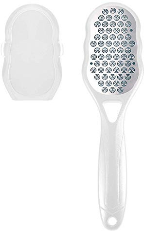 Sichy Hornhautentferner Hornhauthobel Hornhautraspel Fuß mit unkomplizierter Abdeckung – Hornhaut Entfernung – Edelstahl Hornhautfeile für Harte Haut – Fußpflege Pediküre Fußpflegegerät (Weiß)