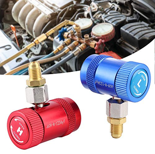 Tissting Kit de Herramientas HVAC, Adaptadores Profesionales de Puerto de Servicio para Aire Acondicionado con Acopladores Rápidos Compatible con R1234yf para Técnicos de Mantenimiento y Reparación
