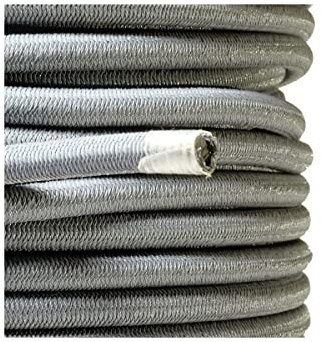 KALEMBAL Cuerda elástica profesional gris 9mm (Rollo de 15 metros) - Anti-UV - Muy resistente