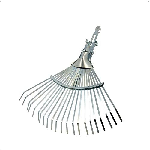 Rekord Laubbesen mit Schlaufenbefestigung (verzinkt) - verstellbare Arbeitsbreite 27-50 cm - ohne Stiel, Laubrechen, Fächerbesen, Laubharke, Laubfeger, Drahtlaubbesen