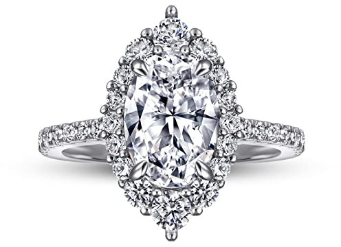 ANAZOZ Bague Argent Véritable Marquise Pavé Scintillant Femme Taille 54.5