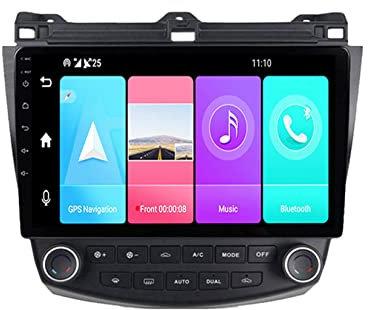 Andriod 10 Gps Navegación Para Accord 7 2003-2007 10 Inch Bluetooth Coche Gps Car Estéreo Receptor Video Bluetooth Espejo Enlace Con Pantalla Táctil Navegación Gps Pantalla ( Color : T600 4G 64G )