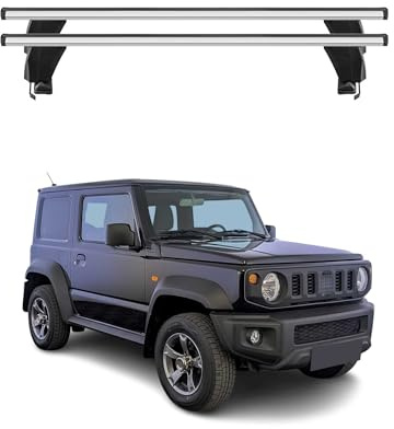 OMAC Menabo Dachträger für Suzuki Jimny 2018-2026 Alu Silber | Abschließbar, City-Crash-getestet, bis 50 kg Traglast, T-Nut-Befestigung, Querträger, Grundträger