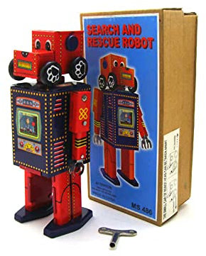 Charmgle Search and Rescue Robot Tin Toy Wind-up Walking Robot Adult Collection Retro Toy Party Favor Girls Gifts Home Decoration