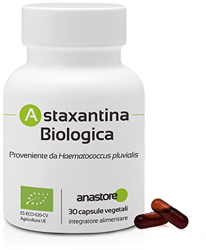 Astaxantina biologica * 30 capsule vegetali / 8 mg * Antiossidante naturale * Energia + salute degli occhi + cura della pelle *
