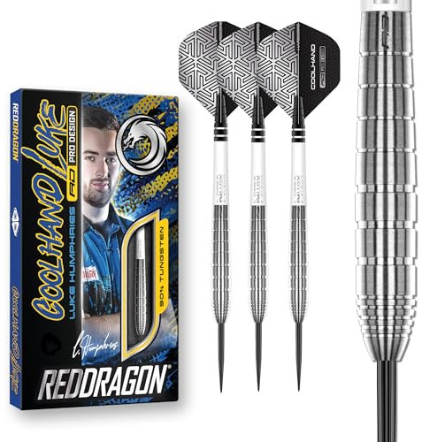 RED DRAGON Luke Humphries TX1 Pioneer 22 Gramm Premium Wolfram Steeltip Dart Set mit Flüge und Schäften
