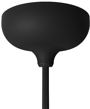 creative cables - Kit Lampenbaldachin aus Silikon mit zentraler Bohrung und vorgesehenem Seitenloch - Schwarz