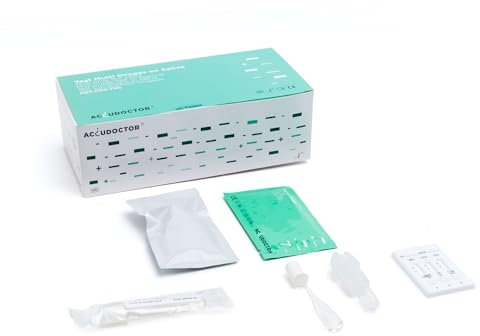 Accudoctor Test Antidroga Saliva 6 Droghe - Test THC salivare, Test cannabis Marijuana Cocaina coca Metanfetamina Anfetamine - Test Multiplo Risultato Rapido e Affidabile