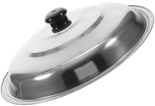 Ciieeo Frying Pan Lid Thickened Steel Pot Cover Basting Cover for Cookware Kitchen Steel