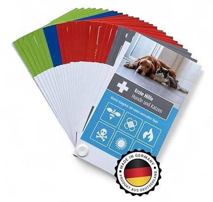 Der Erste-Hilfe-Fächer für Hunde und Katzen | Der Notfall-Helfer im Taschenformat | | Kompakte Hilfe für unterwegs | Hund Ausstattung | Erste Hilfe Hund & Katze | Erstausstattung Hund