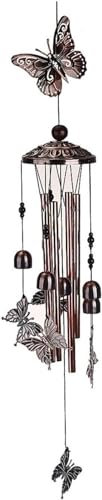 KanDuo Cadeaux for Femmes carillons éoliens, Jardin Cour Grand Papillon carillons éoliens Cloches en Laiton campanule carillons éoliens tenture Murale décor à la Maison Cadeau d'anniversaire