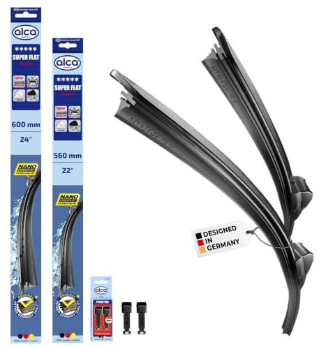 alca® Scheibenwischer für SMART FORTWO Cabrio | 01.2007 - 08.2015, SUPER FLAT Flachbalkenwischer, extraflaches Design, Flexibel, Nanographitbeschichtung