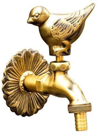 Frostsichere Außenarmatur Wasserhähne Im Vintage-Stil für den Außenbereich Garten Wasserhahn 1/2 Zoll Vintage Aus Messing,Gelb