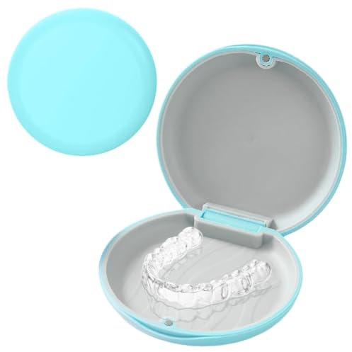 1 Stück Zahnspangendose, Zahnprothesen Behälter, Gebissdose，Zahnspangenbox,Zahnprothesendose,Spangendose, Dose Zahnschiene, Protesenbehälter, Zahnprothesen Box, für täglichen Gebrauch,Blau
