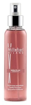 Millefiori Milano Spray de Ambiente Ambra & Rosa 150 ml – Fragancia Floral con Rosa, Naranja Dulce y Notas de Ámbar