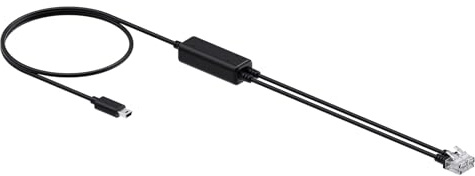 Yealink Telephone Cable for WH64, WH63 E2, WH68 DECT Wireless Headset, Compatible with Cisco/Avaya/Poly/Grandstream/Snom/Mitel/Unify IP Desk Phone, Mini USB to RJ9 Cable