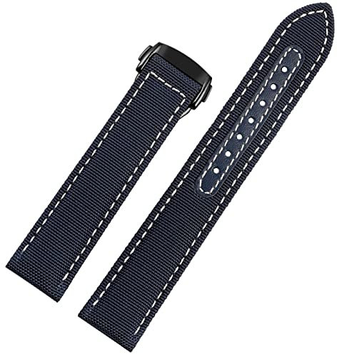 KLVN Uhrenarmband für Omega 300 Stoff Leder Aqua Terra 150 Cupuncture Needle Captain Gewebtes Nylon-Leinen-Uhrenarmband 19 mm 20 mm 21 mm 2 mm Uhrenarmbänder, 21 mm, Achat