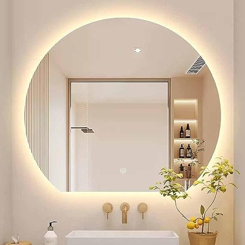Specchio da bagno a LED dimmerabile – Smart Touch Mezzaluna con illuminazione antinebbia da parete elegante design a mezzaluna perfetto per uso cosmetico