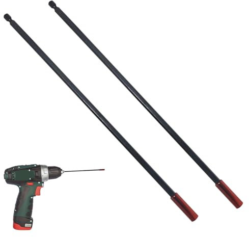 Musiook 2PCS 300mm Drill Extension Bit Holder, Powerful Magnetic Drill Bit Extension Bar for Quick-Change Impact Drive, Magnetic Screwdriver Tool Holders Impact Duty 1/4 Inch Hex Shank S2 Steel