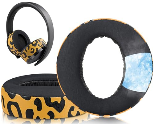 SOULWIT Cooling Gel Replacement Earpads for Sony New Gold Wireless PlayStation PS4 (2018 Version) Headset, Ear Pads Cushions with High-Density Foam - Tiger Stripes