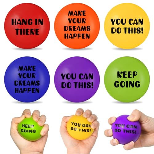 Kleemeiero 6 Stück Stressball Erwachsene Antistressball Anti Stress Bälle Geschenke 6.3cm Durchmesser Motivierende Stressabbau Quetschball Stressbälle Knautschball Anti Stress Spielzeug für Angst
